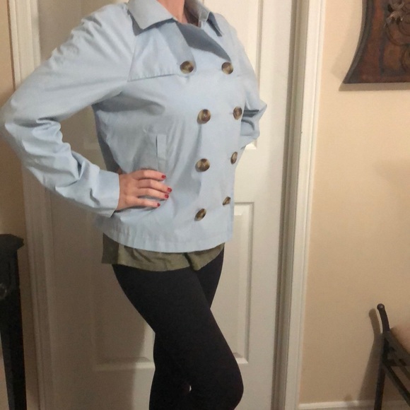 DKNY spring fall short jacket light blue grey - Picture 2 of 2